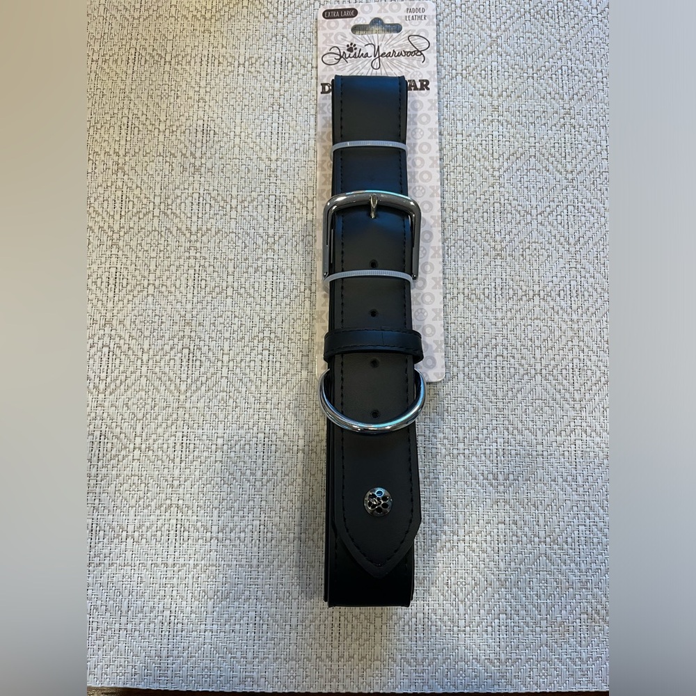 Black Leather Dog Collar